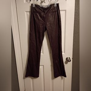 Topshop Dark Brown Leather Trousers